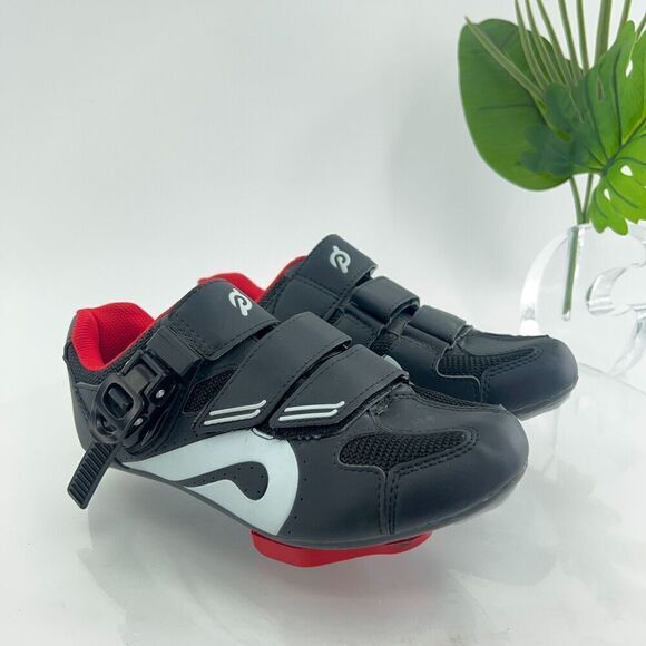 Peloton Cycling Shoes Size Women's Size 38 7  Black Red Sneakers with Cleats - Picture 1 of 10